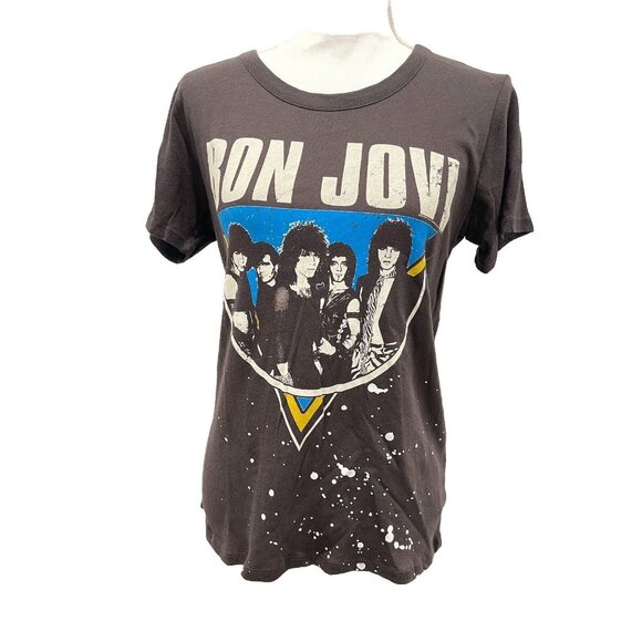 Chaser Tops - CHASER Bon Jovi Splattered Rock 100% Cotton Tee Rock Concert Size M